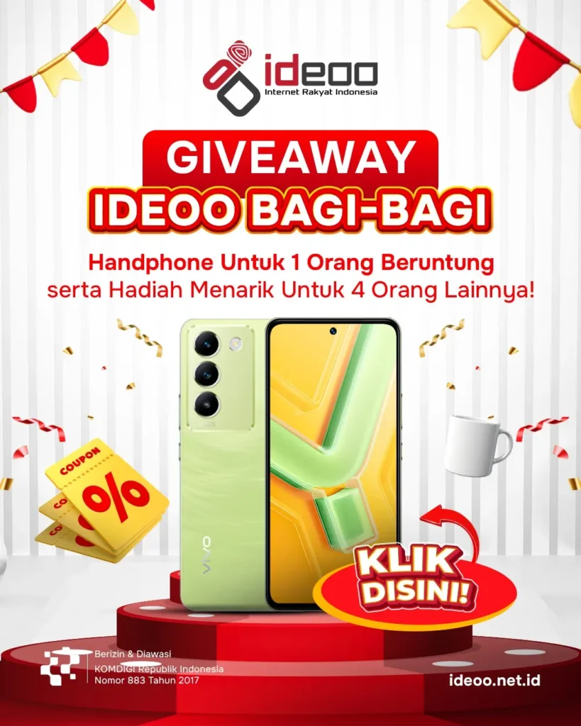 Giveaway Ideoo: Handphone untuk 1 orang beruntung dan hadiah menarik untuk 4 orang lainnya
