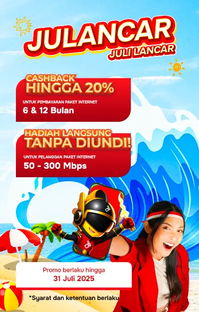 Promo Juli Lancar Internet Rumah – Cashback hingga 20% dan Hadiah Langsung untuk pelanggan Ideoo