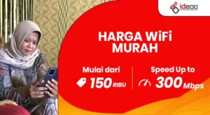 Promo harga WiFi murah IDEOO dengan internet cepat, stabil, dan terjangkau untuk kebutuhan rumah, belajar, dan bekerja.