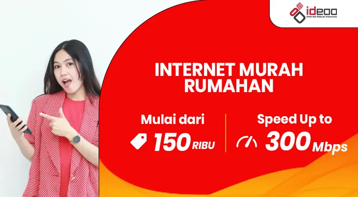 Ilustrasi keluarga menikmati internet murah rumahan dengan koneksi cepat, stabil, dan hemat biaya.