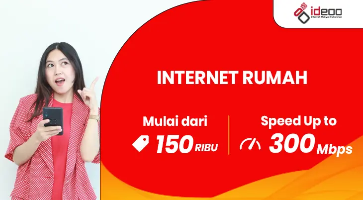 Ilustrasi keluarga menikmati internet rumah cepat dan stabil untuk belajar, bekerja, serta hiburan bersama
