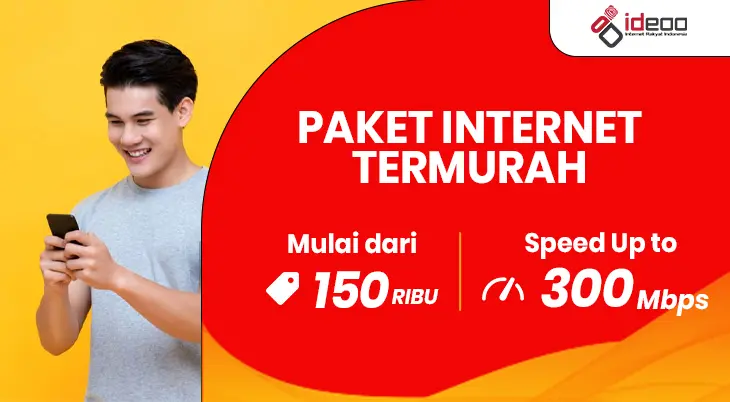 Paket internet termurah dengan koneksi cepat, stabil, dan hemat biaya untuk kebutuhan rumah, belajar, dan hiburan online.