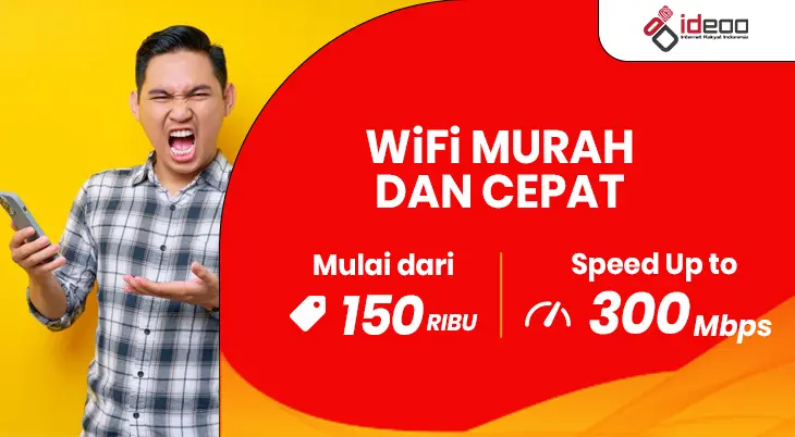 Keluarga bahagia menggunakan WiFi murah dan cepat di rumah dengan koneksi internet stabil untuk belajar, bekerja, dan hiburan.