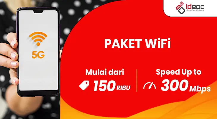 paket WiFi rumah dengan koneksi cepat dan stabil, mendukung streaming, belajar online, bekerja, dan aktivitas digital dengan bahagia