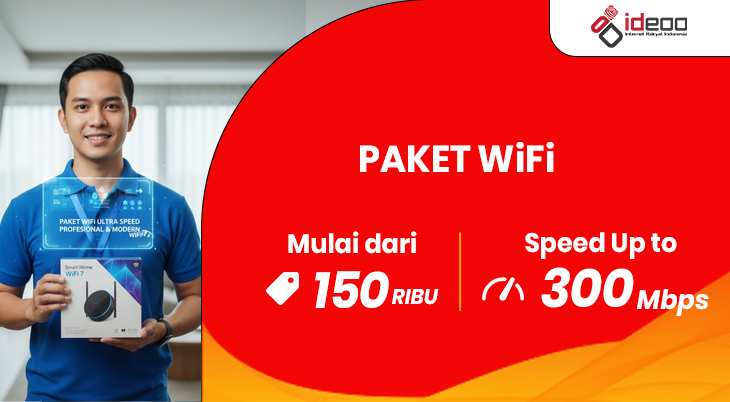 Pelanggan memilih paket WiFi terbaik untuk kebutuhan rumahnya