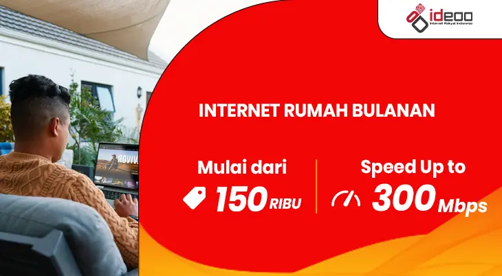 Router WiFi internet rumah bulanan dengan sinyal stabil di ruang keluarga