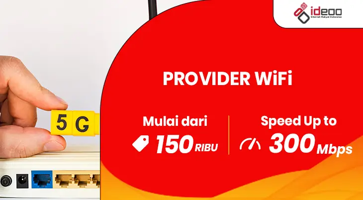 Pelanggan menggunakan laptop di rumah dengan koneksi dari provider WiFi terpercaya